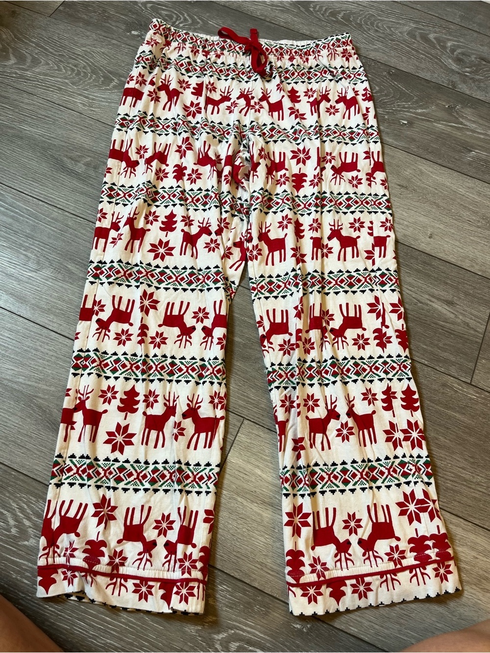 Hanna Andersson Dear Deer Holiday Christmas PJ Pants Size M 100% cotton